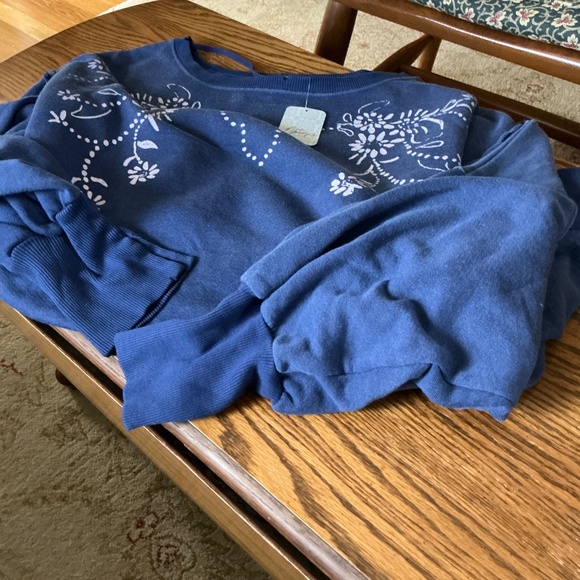 Free People We The Free Graphic Camden in Blue sz Large NWT - Picture 7 of 7